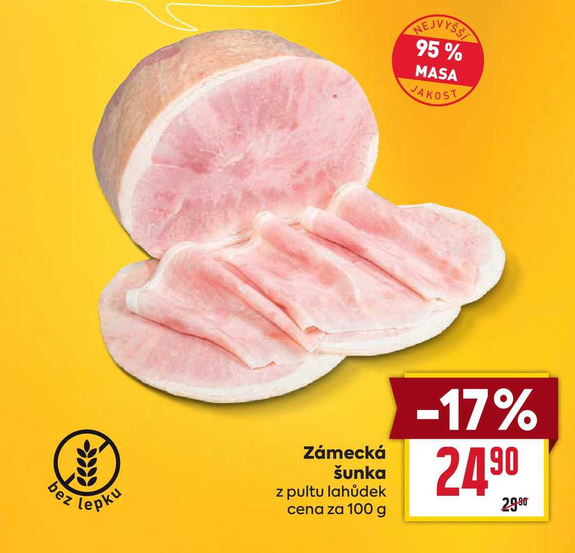 Zámecká šunka z pultu lahůdek cena za 100g
