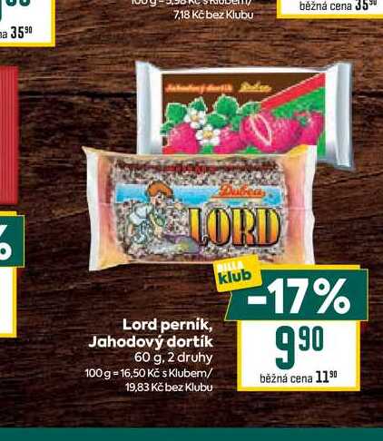Lord pernik, Jahodový dortík 60 g