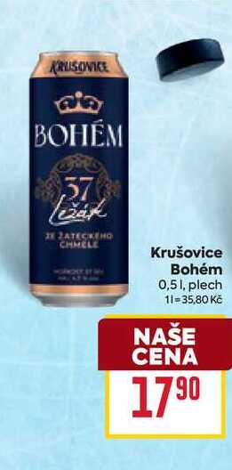 Krušovice Bohém 0,51, plech