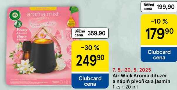 Air Wick Aroma difuzér a náplň pivoňka a jasmín, 1 ks + 20 ml