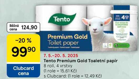 Tento Premium Gold Toaletní papír, 8 rolí, 4 vrstvy  