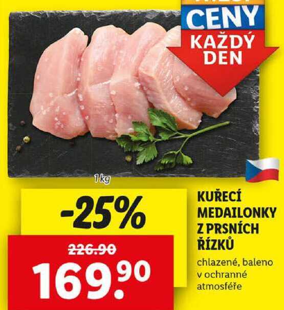 KUŘECÍ MEDAILONKY Z PRSNÍCH ŘÍZKŮ, 1 kg