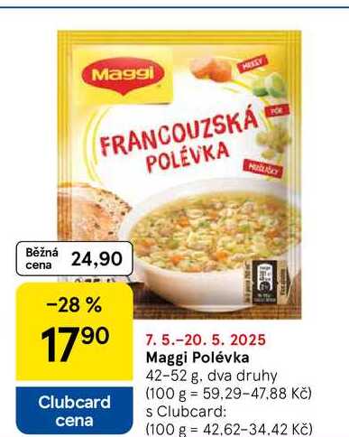 Maggi Polévka, 42-52 g. dva druhy  