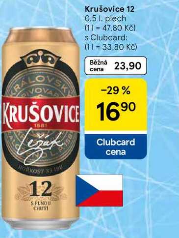 Krušovice 12, 0,5 l, plech  