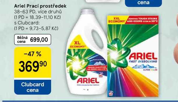 Ariel Prací prostředek, 38-63 PD, více druhů 