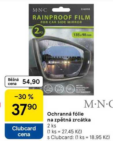 Ochranná fólie M.N.C na zpětná zrcátka, 2 ks  