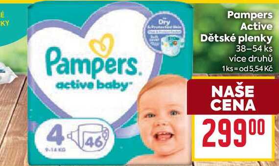 Pampers Active Dětské plenky 38-54 ks  