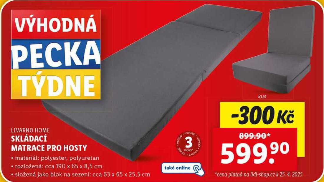 SKLÁDACÍ MATRACE PRO HOSTY