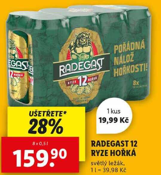 RADEGAST 12 RYZE HOŘKÁ, 8x 0,5 l