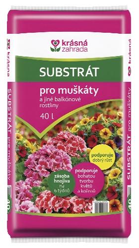 Substrát pro muškáty a jiné balkónové rostliny, 1 KS