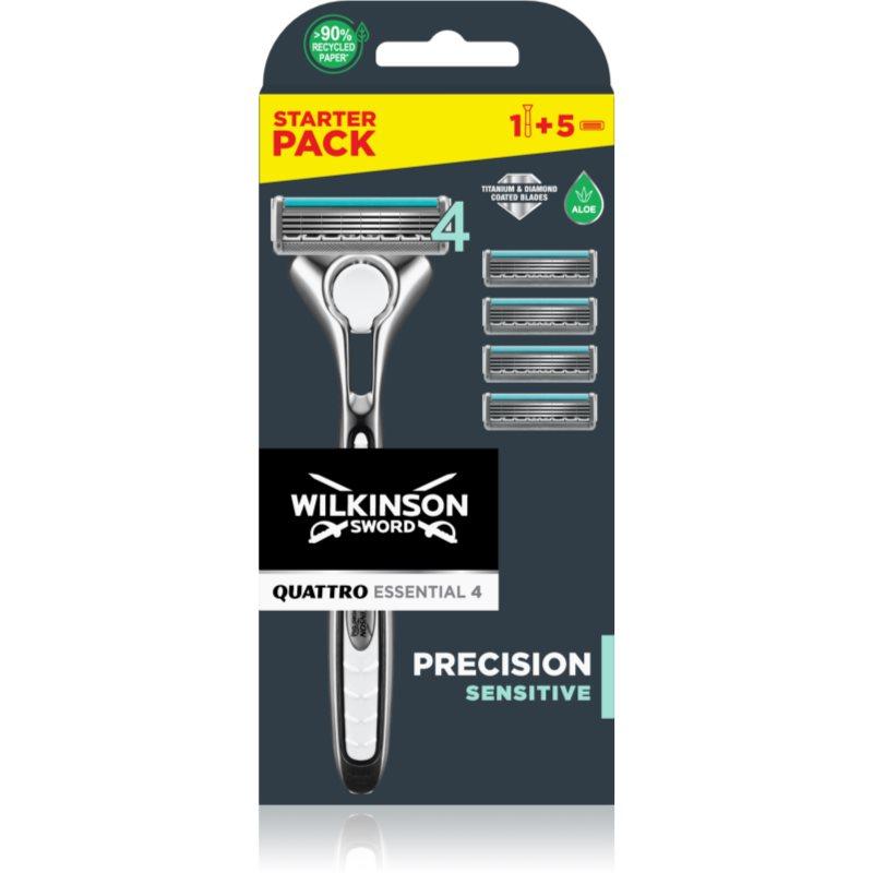 Wilkinson Sword Quattro Titanium Sensitive holicí strojek + náhradní břity 5 ks
