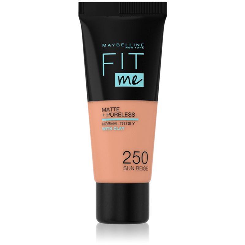 MAYBELLINE NEW YORK Fit Me! Matte+Poreless matující make-up pro normální a mastnou pleť odstín 250 Sun Beige 30 ml