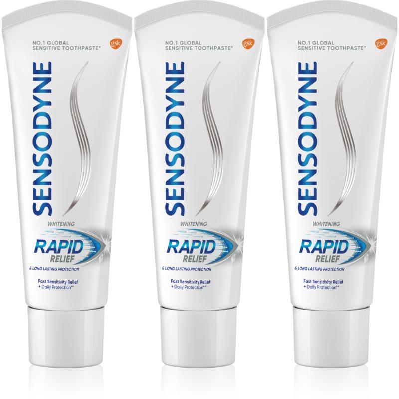 Sensodyne Rapid Whitening bělicí zubní pasta pro citlivé zuby 3x75 ml
