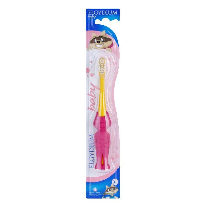 Elgydium Baby zubní kartáček pro děti Yellow & Pink 1 ks