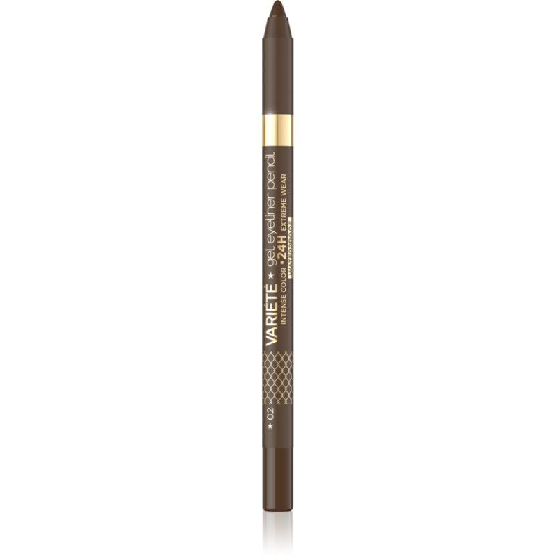 Eveline Cosmetics Variété voděodolná gelová tužka na oči odstín 02 Brown 1 ks