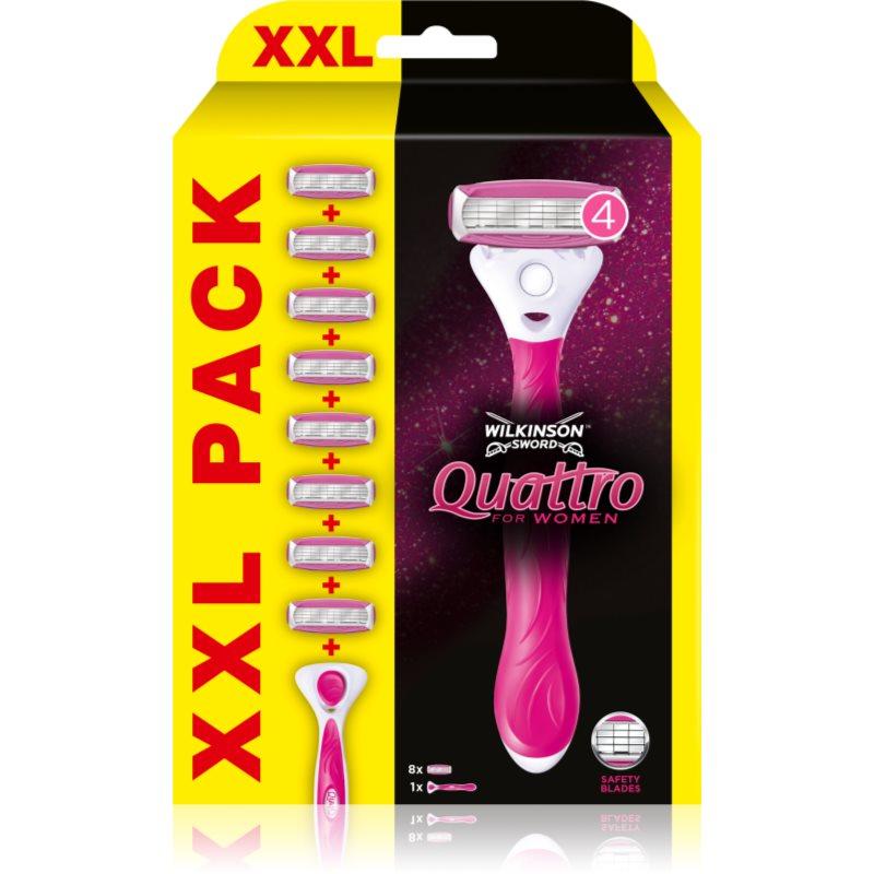 Wilkinson Sword Quattro for Women Aloe & Vit. E holicí strojek + náhradní hlavice 8 ks