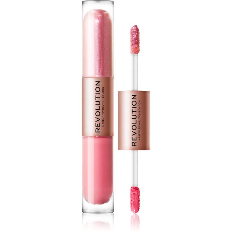Makeup Revolution Double Up tekuté oční stíny 2 v 1 odstín Blissful Pink 2x2,2 ml