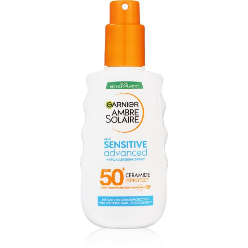 Garnier Ambre Solaire Sensitive Advanced sprej na opalování pro citlivou pokožku SPF 50+ 150 ml