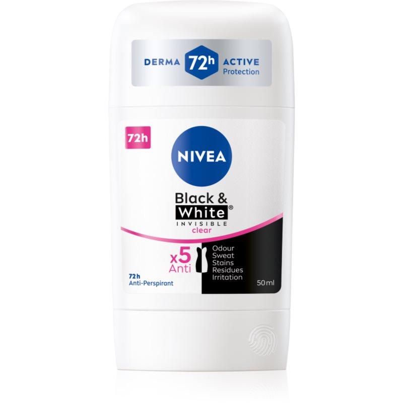 Nivea Black & White Invisible Clear tuhý antiperspirant 50 ml