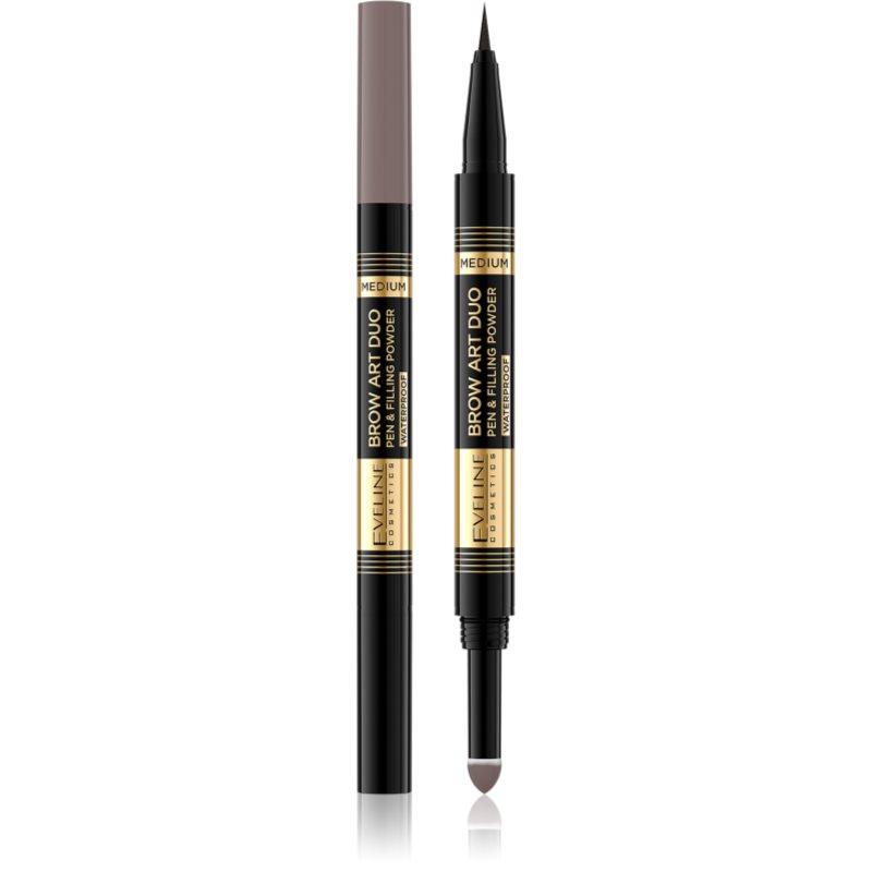 Eveline Cosmetics Brow Art Duo oboustranná tužka na obočí odstín Medium 8 g