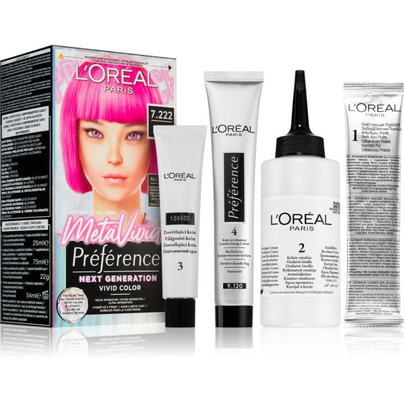 L’Oréal Paris Préférence Meta Vivids semipermanentní barva na vlasy odstín 7.222 Meta Pink 1 ks