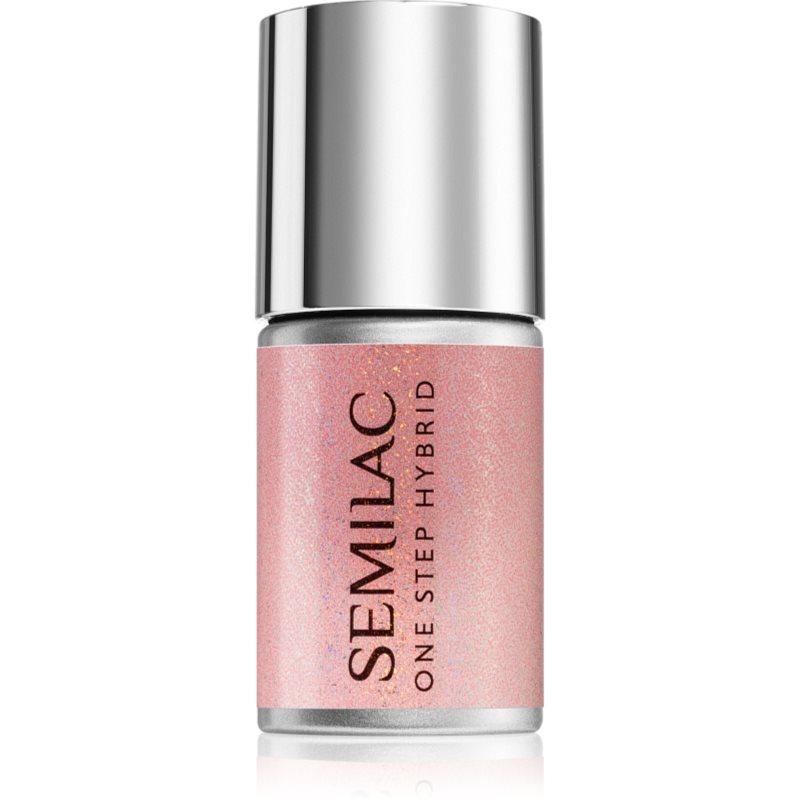 Semilac One Step Hybrid 3in1 gelový lak na nehty odstín S258 Naked Glitter Peach 7 ml
