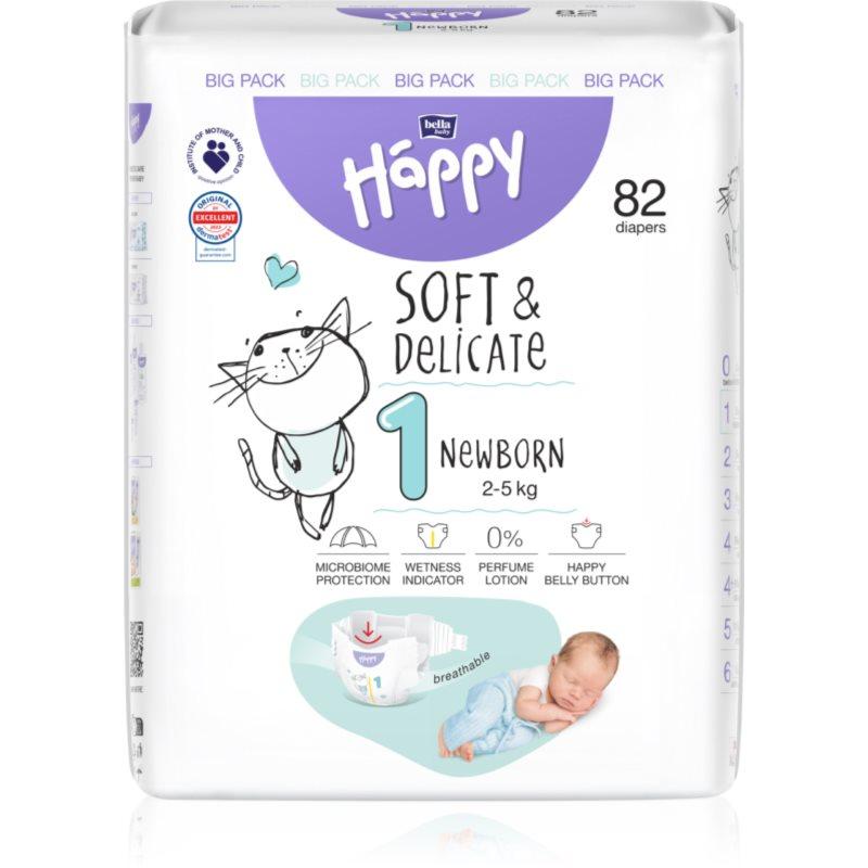 Bella Baby Happy Soft&Delicate Size 1 Newborn jednorázové pleny 2-5 kg 82 ks