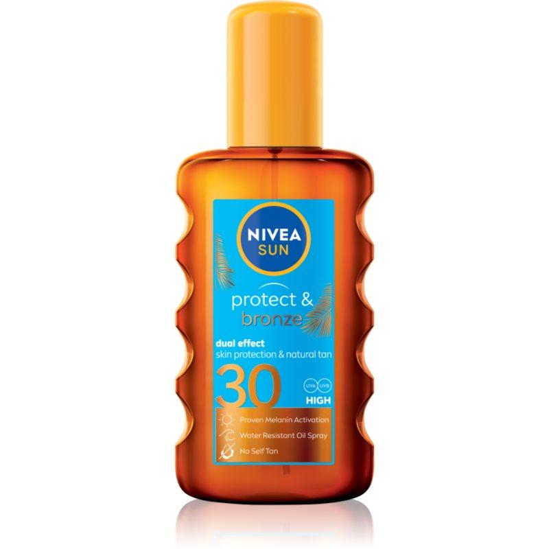 Nivea Sun Protect & Bronze olej na opalování podporující zhnědnutí SPF 30 200 ml