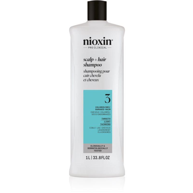 Nioxin System 3 Scalp + Hair Shampoo čisticí šampon pro barvené řídnoucí vlasy 1000 ml