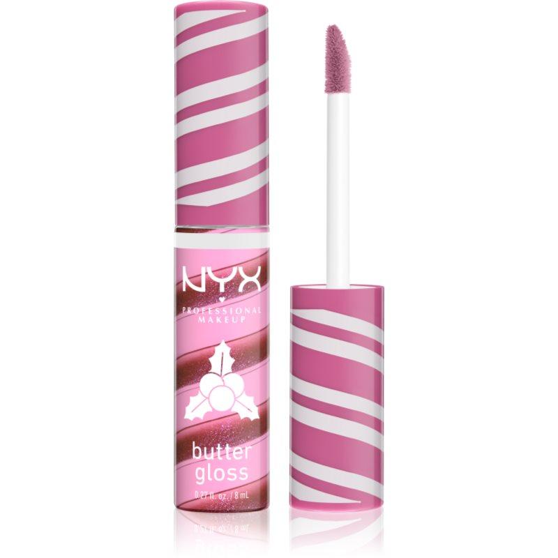NYX Professional Makeup Holiday Butter Gloss lesk na rty odstín 04 Holly Berry Swirl 8 ml