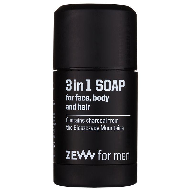 Zew For Men 3 in 1 Soap přírodní tuhé mýdlo na obličej, tělo a vlasy 3 v 1 85 ml