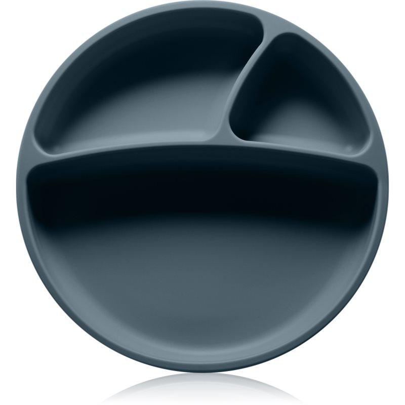 Minikoioi Puzzle Plate Deep Blue dělený talíř s přísavkou 1 ks