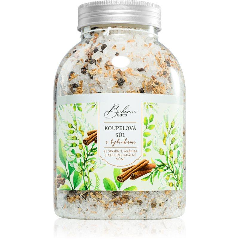 Bohemia Gifts & Cosmetics Bohemia Natur koupelová sůl s bylinkami pro uvolnění vnitřního napětí skořice a akát 1200 g