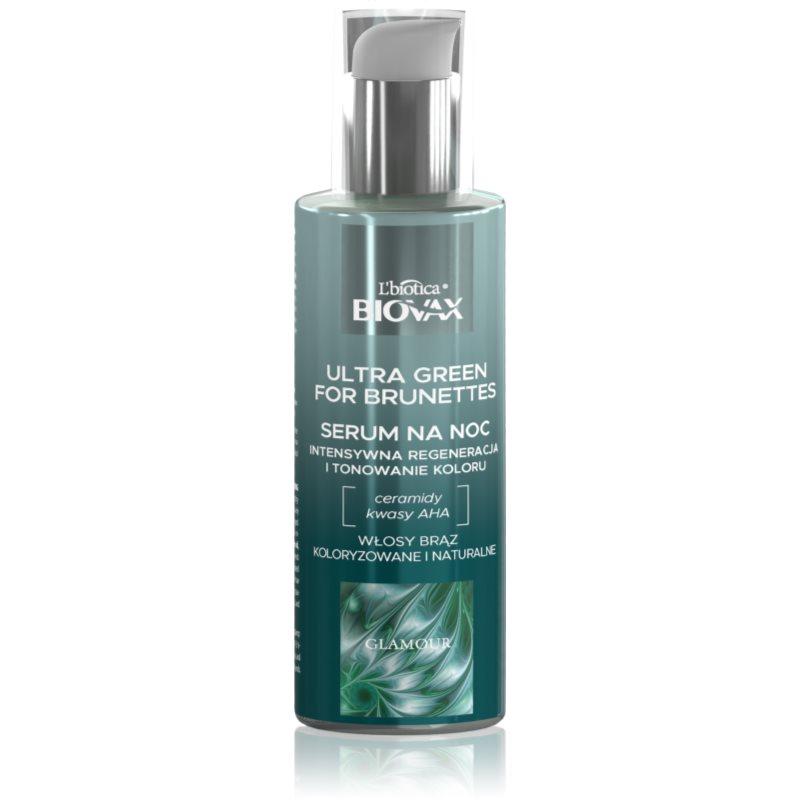 Biovax Glamour Ultra Green For Brunettes regenerační noční sérum s revitalizačním účinkem pro hnědé odstíny vlasů 100 ml