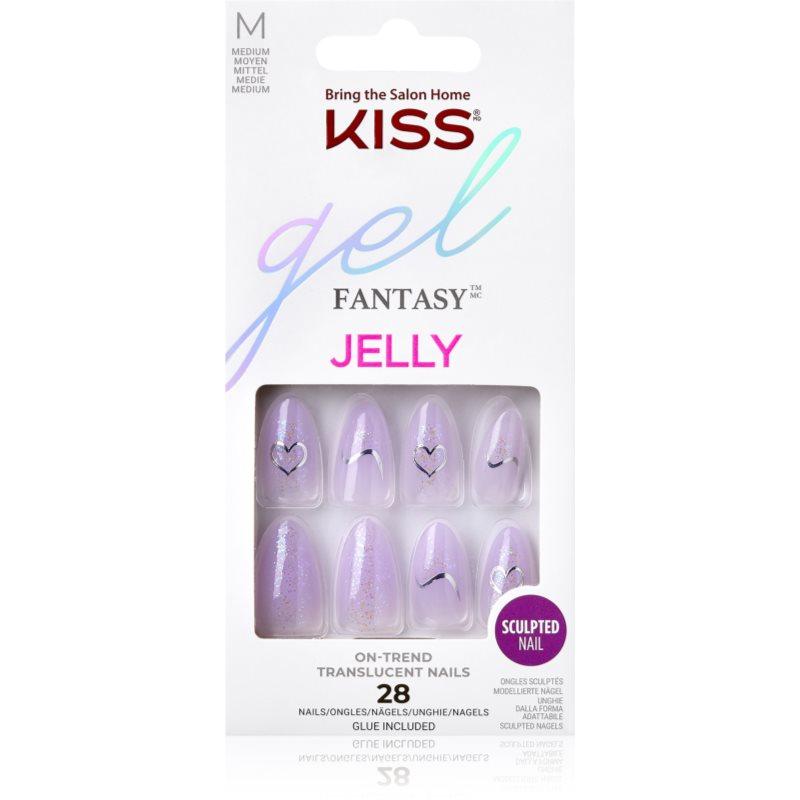KISS Gel Fantasy Jelly Color umělé nehty One Day Jelly 28 ks