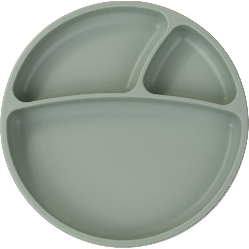 Minikoioi Puzzle Plate River Green dělený talíř s přísavkou 1 ks