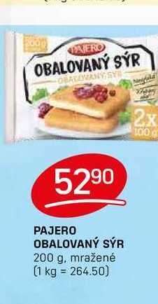 PAJERO OBALOVANÝ SÝR 200 g, mražené