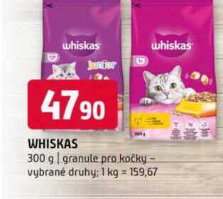 Whiskas 300 g granule pro kočky vybrané druhy