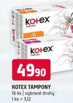 Kotex tampóny 16 ks