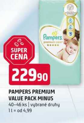 Pampers premium value pack minus 40-46 ks vybrané druhy 