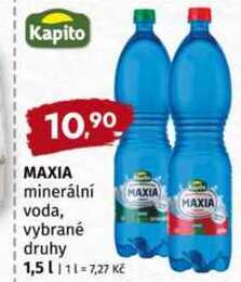 Maxia minerální voda vybrané druhy 1,5l