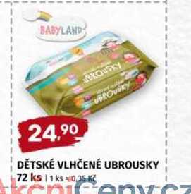 Vlhčené dětské ubrousky 72 ks
