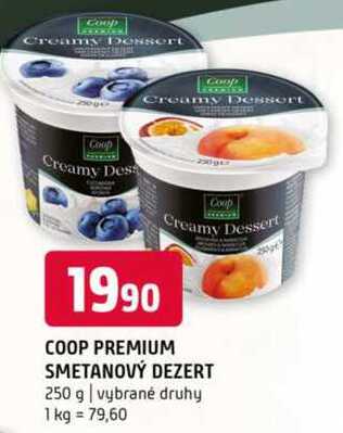 Coop premium smetanový dezert 250 g vybrané druhy 