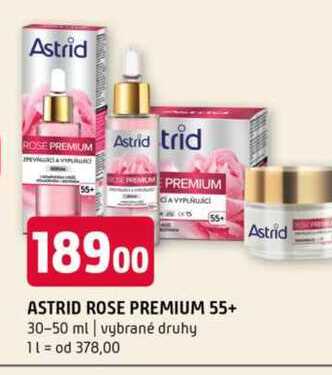 Astrid rose premium 55+ 30-50 ml vybrané druhy 