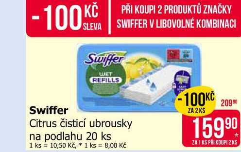 Swiffer Citrus čisticí ubrousky na podlahu 20 ks 