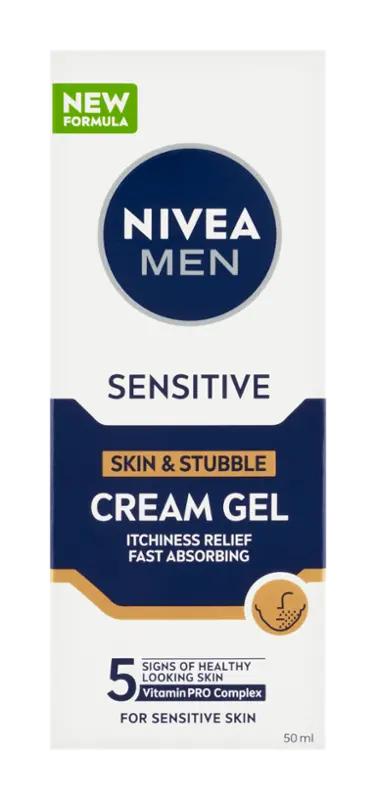 NIVEA Men Krémový gel na citlivou pleť a strniště Sensitive, 50 ml