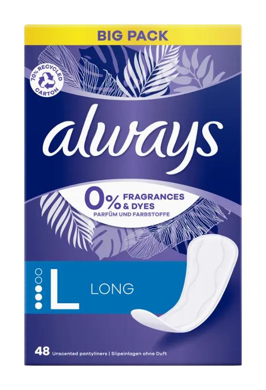 Always Slipové vložky Daily Protect Long, 48 ks