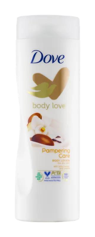 Dove Tělové mléko bambucké máslo a vanilka pro suchou pokožku, 400 ml