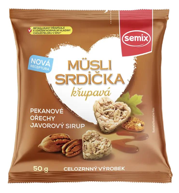 Semix Müsli srdíčka křupavá s pekanovými ořechy a javorovým sirupem, 50 g