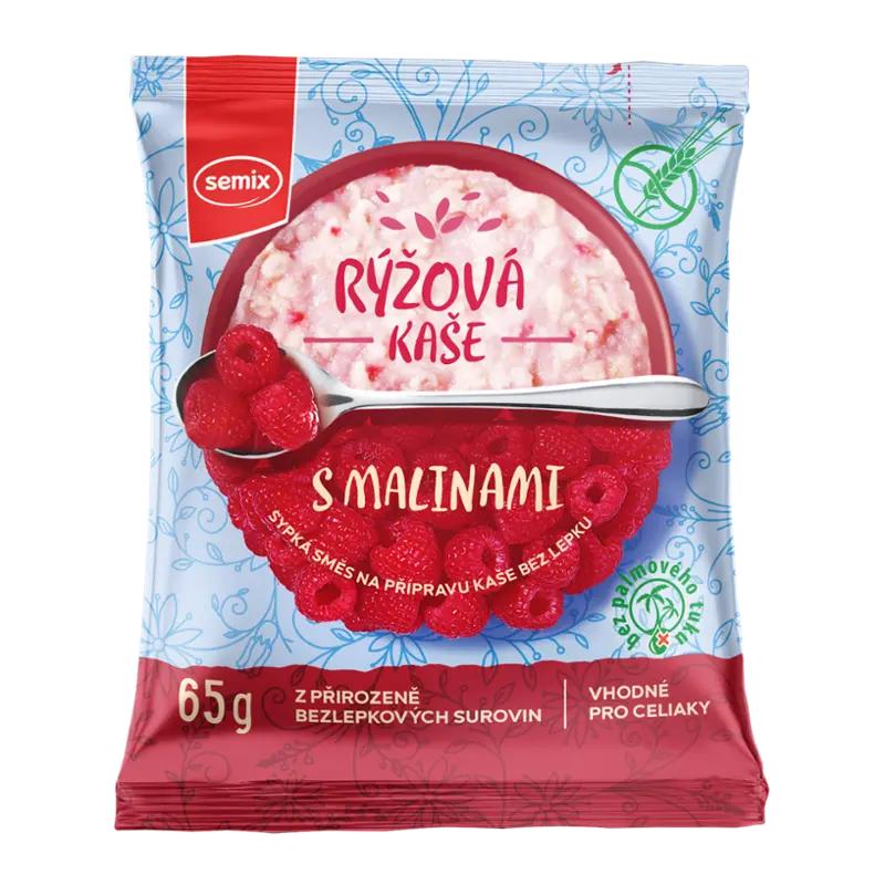 Semix Rýžová kaše s malinami bez lepku, 65 g